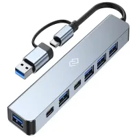 Разветвитель USB-C Digma DHUB-7USB-AC 7порт. черный