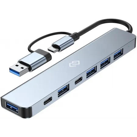 Разветвитель USB-C Digma DHUB-7USB-AC 7порт. черный