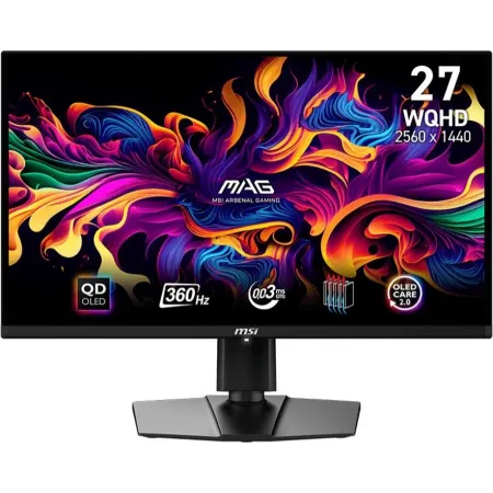 Монитор MSI 26.5" Mag 271QPX QD-OLED черный QD OLED LED 16:9 HDMI M/M матовая HAS Piv 1500000:1 250cd 178гр/178гр 2560x1440 360Hz DP 2K USB 8кг