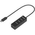 Разветвитель USB-C Buro BPH-C-1906 4порт. черный (BU-USBC-HUB-4U20)