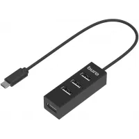 Разветвитель USB-C Buro BPH-C-1906 4порт. черный (BU-USBC-HUB-4U20)