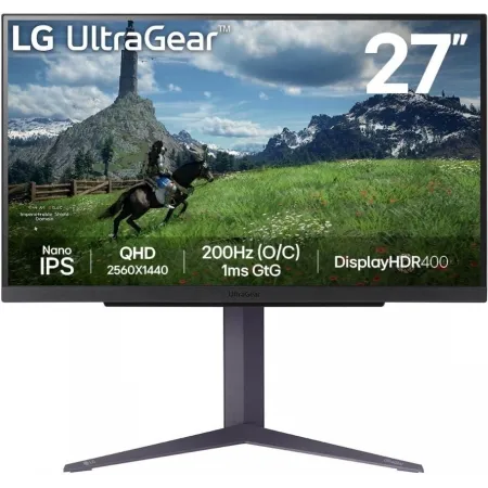 Монитор LG 27" UltraGear 27GS85Q-B черный IPS LED 16:9 HDMI матовая HAS 400cd 178гр/178гр 2560x1440 200Hz FreeSync DP 2K USB 6.2кг