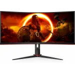 Монитор AOC 34" Gaming CU34G2XP/BK черный/красный VA LED 21:9 HDMI матовая HAS 400cd 178гр/178гр 3440x1440 180Hz FreeSync Premium DP Quad 2K (1440p) USB 8.02кг