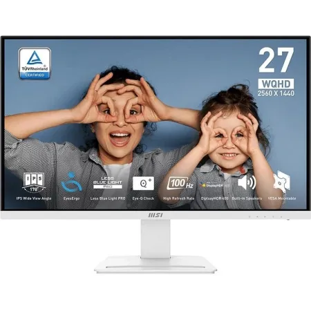 Монитор MSI 27" Pro MP273QW E2 белый IPS LED 1ms 16:9 HDMI M/M матовая 1300:1 400cd 178гр/178гр 2560x1440 100Hz DP 2K 3.95кг