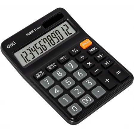 Калькулятор настольный Deli Askend EM222C черный 12-разр.