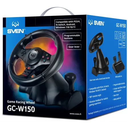 Руль Sven GC-W150 16кноп. (с педалями) черный