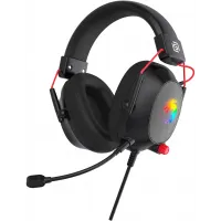 Наушники с микрофоном Оклик HS-L305G черный/красный 2м мониторные оголовье (2060511)