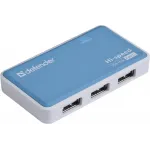 Разветвитель USB 2.0 Defender Quadro Power 4порт. голубой (83503)