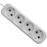 Сетевой удлинитель Defender B240 3м (4 розетки) белый (пакет ПЭ)