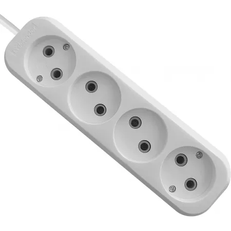 Сетевой удлинитель Defender B240 3м (4 розетки) белый (пакет ПЭ)