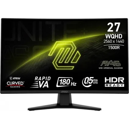 Монитор MSI 27" Mag 274CQF черный VA LED 16:9 HDMI матовая 300cd 178гр/178гр 2560x1440 180Hz DP QHD 3.4кг