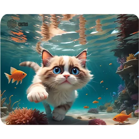 Коврик для мыши Cactus Fish Cat рисунок 300x250x3мм (CS-MPC-D15M)