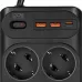 Сетевой фильтр Powercom SP-10 USB2A1СB 3,0м 3.0м (10 розеток) черный (коробка)