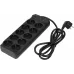 Сетевой фильтр Powercom SP-10 USB2A1СB 3,0м 3.0м (10 розеток) черный (коробка)