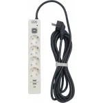 Сетевой фильтр Powercom SP-01 USB2A1CW 3,0М 3.0м (4 розетки) белый/серый (коробка)