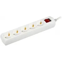 Сетевой удлинитель IEK У05В 5м (5 розеток) белый (пакет ПЭ)