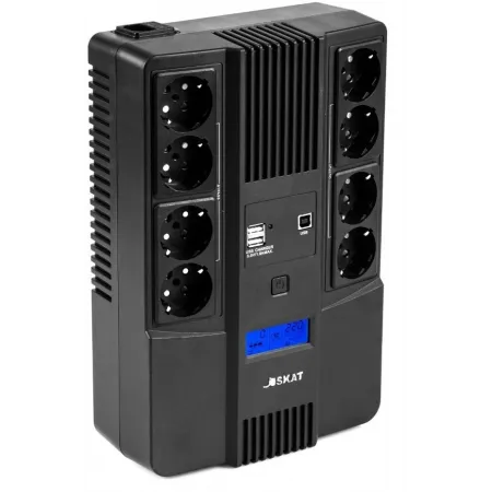 Источник бесперебойного питания Бастион SKAT-UPS 800-AID-IN-1x9-8 480Вт 800ВА черный