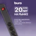 Сетевой фильтр Buro 600SE-1.8-B 1.8м (6 розеток) черный (коробка)