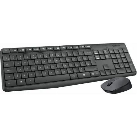 Клавиатура + мышь Logitech MK235 клав:серый мышь:серый/черный USB беспроводная Multimedia (920-007949)