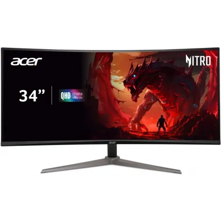 Монитор Acer 34" ED340CUS3bmiipx черный VA LED 1ms 21:9 HDMI M/M матовая 4000:1 250cd 178гр/178гр 3440x1440 180Hz DP WQ HD 2K (1440p) 7.49кг