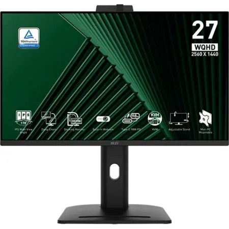 Монитор MSI 27" Pro MP275QPDG черный IPS LED 16:9 HDMI M/M Cam матовая HAS Piv 250cd 178гр/178гр 2560x1440 100Hz DP Quad HD 2K (1440p) USB 7.05кг