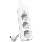 Сетевой фильтр Deli ET433 5м (3 розетки) белый (пакет ПЭ) Сетевой фильтр Deli ET433 5м (3 розетки) белый (пакет ПЭ)