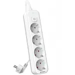 Сетевой фильтр Deli ET434 1.8м (4 розетки) белый (пакет ПЭ) Сетевой фильтр Deli ET434 1.8м (4 розетки) белый (пакет ПЭ)