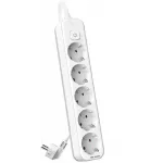 Сетевой фильтр Deli ET438 3м (5 розеток) белый (пакет ПЭ) Сетевой фильтр Deli ET438 3м (5 розеток) белый (пакет ПЭ)