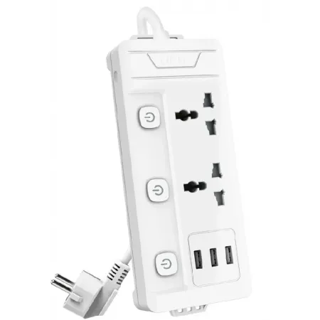 Сетевой фильтр Deli ET409 2м (2 розетки) белый (пакет ПЭ) Сетевой фильтр Deli ET409 2м (2 розетки) белый (пакет ПЭ)