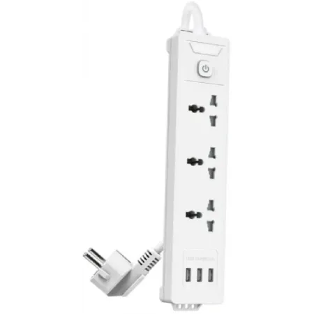 Сетевой фильтр Deli ET408 2м (3 розетки) белый (пакет ПЭ) Сетевой фильтр Deli ET408 2м (3 розетки) белый (пакет ПЭ)