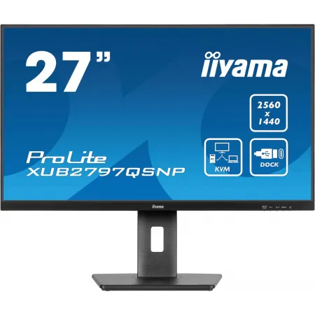 Монитор Iiyama 27" ProLite XUB2797QSNP-B1 черный IPS LED 16:9 HDMI M/M матовая HAS Piv 300cd 178гр/178гр 2560x1440 100Hz DP WQ USB 6.1кг Монитор Iiyama 27" ProLite XUB2797QSNP-B1 черный IPS LED 16:9 HDMI M/M матовая HAS Piv 300cd 178гр/178гр 2560x1440 100Hz DP WQ USB 6.1кг