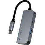 Разветвитель USB-C Lyambda LC105 2порт. серый