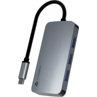 Разветвитель USB-C Lyambda LC118 5порт. серый