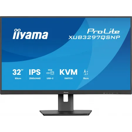 Монитор Iiyama 32" ProLite XUB3297QSNP-B1 черный IPS LED 1ms 16:9 HDMI M/M матовая HAS Piv 1000:1 350cd 178гр/178гр 2560x1440 100Hz DP QHD USB 9.5кг