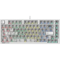 Клавиатура A4Tech MS76 механическая белый USB Multimedia for gamer LED кабель 1.8м