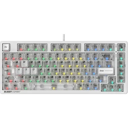 Клавиатура A4Tech MS76 механическая белый USB Multimedia for gamer LED кабель 1.8м