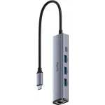 Разветвитель USB-C Cudy UH605 3порт. серый