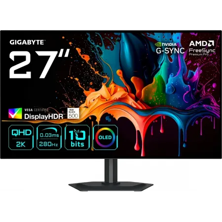 Монитор Gigabyte 27" MO27Q28G черный OLED LED 0.03ms 16:9 HDMI M/M матовая HAS Piv 1500000:1 335cd 178гр/178гр 2560x1440 280Hz DP 2K USB 6.7кг Монитор Gigabyte 27" MO27Q28G черный OLED LED 0.03ms 16:9 HDMI M/M матовая HAS Piv 1500000:1 335cd 178гр/178гр 2560x1440 280Hz DP 2K USB 6.7кг