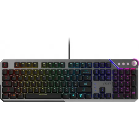 Клавиатура MSI STRIKE 600 Silent механическая серый/черный USB Multimedia for gamer LED (подставка для запястий) (S11-04RU256-CLA)