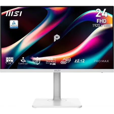 Монитор MSI 23.8" Pro Max MAX 241PHW E14 белый IPS LED 16:9 HDMI M/M матовая HAS Piv 1500:1 300cd 178гр/178гр 1920x1080 144Hz DP FHD USB 5.35кг