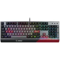 Клавиатура MSI GK30 Infrared черный/красный USB Multimedia for gamer LED (подставка для запястий) (S11-04RUF01-CLA) кабель 1.8м