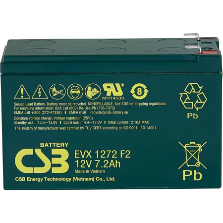 Батарея для ИБП CSB EVX1272 F2 12В 7.2Ач Батарея для ИБП CSB EVX1272 F2 12В 7.2Ач
