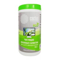 Салфетки Cactus CS-T1001E для экранов и оптики туба 100шт влажных Салфетки Cactus CS-T1001E для экранов и оптики туба 100шт влажных