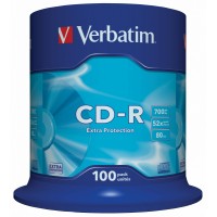 Диск CD-R Verbatim 700Mb 52x Cake Box (100шт) (43411)