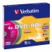 Диск DVD+RW Verbatim 4.7Gb 4x Slim case (5шт) Color (43297)