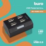 Разветвитель USB 2.0 Buro BU-HUB4-U2.0 4порт. черный