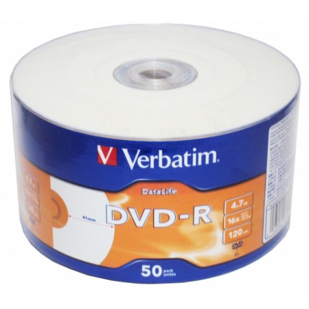 Диск DVD-R Verbatim 4.7Gb 16x bulk (50шт) Printable (43793)