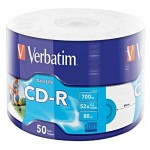 Диск CD-R Verbatim 700Mb 52x bulk (50шт) Printable (43794)