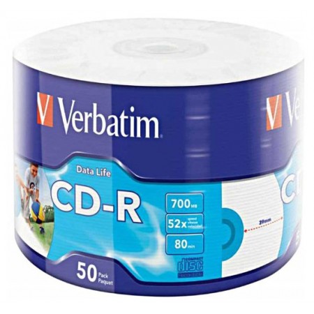 Диск CD-R Verbatim 700Mb 52x bulk (50шт) Printable (43794)