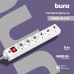 Сетевой фильтр Buro 600SH-16-5-W 5м (6 розеток) белый (коробка)